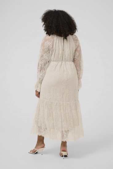Kaffe Curve Amalie Lace Dress Moonbeam - Vestidos midi - 