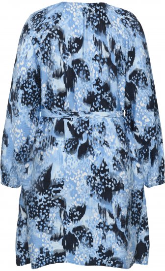 Kaffe Curve Aliana Dress Blue Flower Animal - Vestidos midi - 