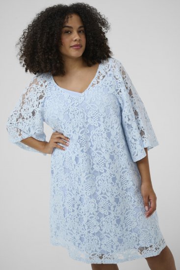 Kaffe Curve Lucy Dress Nantucket Breeze Blue - Vestidos midi - 