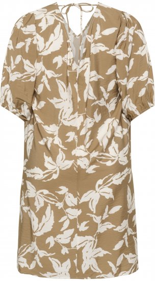 Kaffe Curve Marla Dress Oak Chalk Leaf - Vestidos midi - 