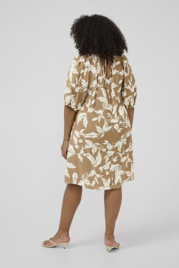 Kaffe Curve Marla Dress Oak Chalk Leaf - Vestidos midi - 