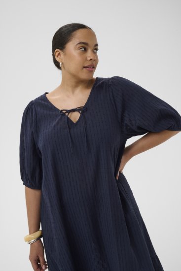 Kaffe Curve Thea Dress Midnight Marine - Vestidos maxi - 