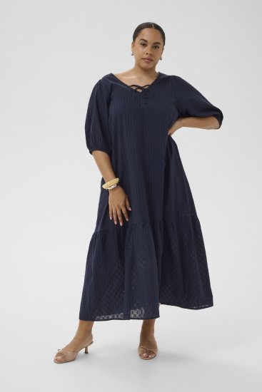 Kaffe Curve Thea Dress Midnight Marine - Vestidos maxi - 