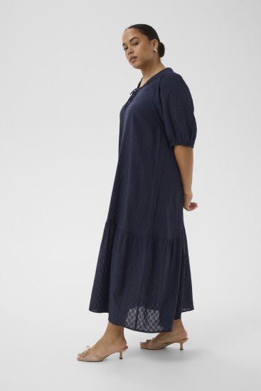 Kaffe Curve Thea Dress Midnight Marine - Vestidos maxi - 