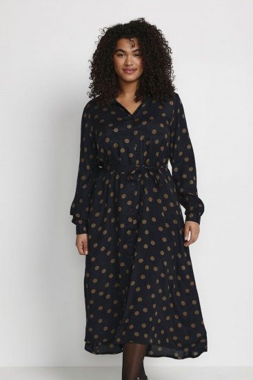 Kaffe Curve Olivia Vestido Negro con Mustang lunares - Vestidos - 