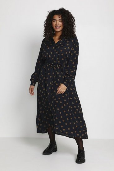 Kaffe Curve Olivia Vestido Negro con Mustang lunares - Vestidos - 