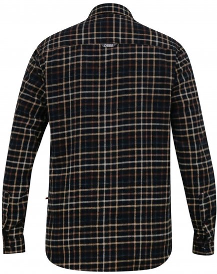 D555 Destin Checked Long Sleeve Shirt Black/Tan Check - Camisas de manga larga - 