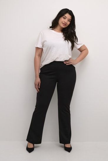 Kaffe Curve Jenna Leggings acampanados Negro intenso - Vaqueros & Pantalones de Mujer Tallas Grandes – Plus Size - 