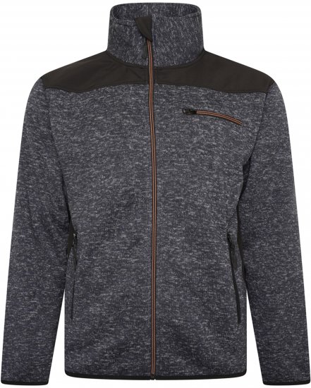 Kam jeans KV133 Twisted Marl Fleece Jacket Black - Chaquetas - Chaquetas Tallas Grandes 2XL-8XL