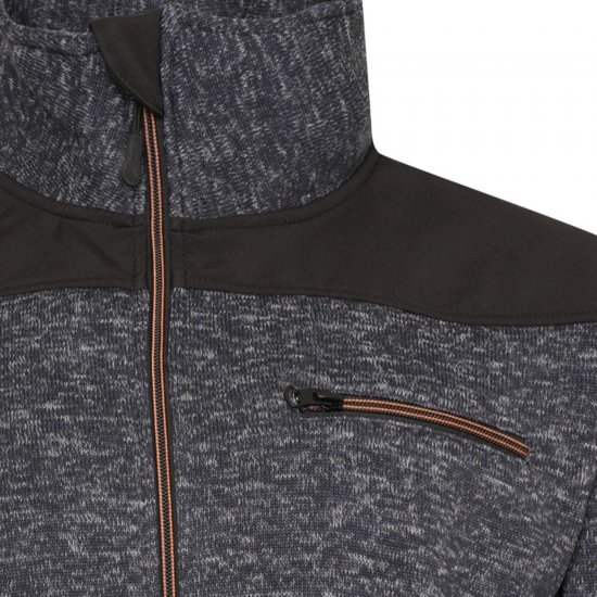 Kam jeans KV133 Twisted Marl Fleece Jacket Black - Chaquetas - Chaquetas Tallas Grandes 2XL-8XL