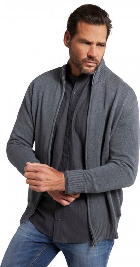JP1880 Cardigan Knitted with Zipper Grey - Sudaderas - Sudaderas 2XL-12XL