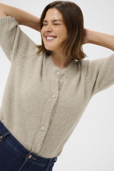 Kaffe Curve Emilia Cardigan Feather Grey Melange - Cárdigans - 