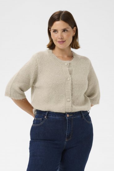 Kaffe Curve Emilia Cardigan Feather Grey Melange - Cárdigans - 