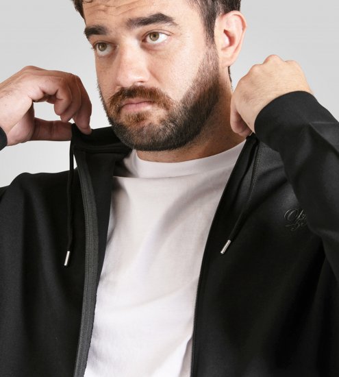 Duke Kenilworth Pin Tuck Sleeves Zip Through Hoodie Dark Navy - Sudaderas - Sudaderas 2XL-12XL