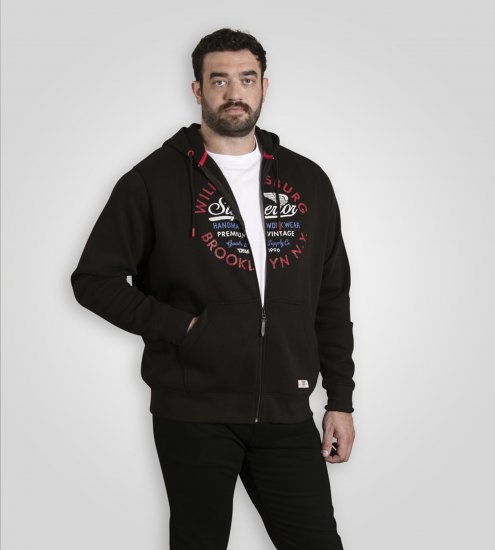 Duke Southampton Brooklyn Chest Print Full Zip Hoodie Black - Sudaderas - Sudaderas 2XL-12XL