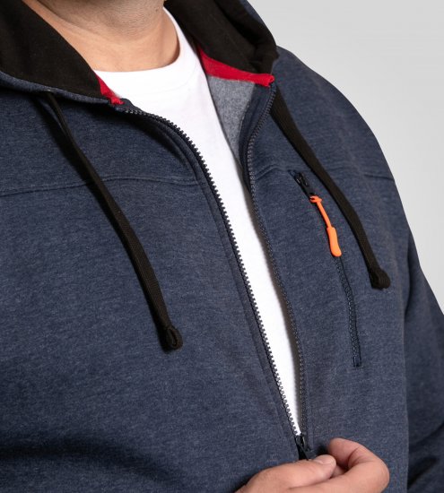D555 Mansfield Hoodie with Zipper Navy - Sudaderas - Sudaderas 2XL-12XL