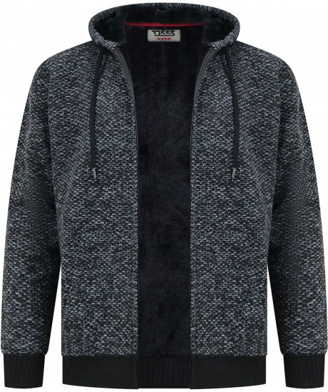 Duke Fareham Bonded Sherpa Lining Knitted Hoodie Grey - Sudaderas - Sudaderas 2XL-12XL