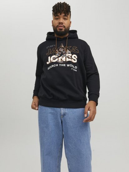 Jack & Jones Hunt Hoodie Black - Sudaderas - Sudaderas 2XL-12XL