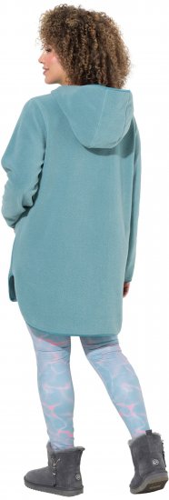 Ulla Popken Teddy Fleece Hooded Zip Neck Sweatshirt Ice Green - Sudaderas y hoodies - 