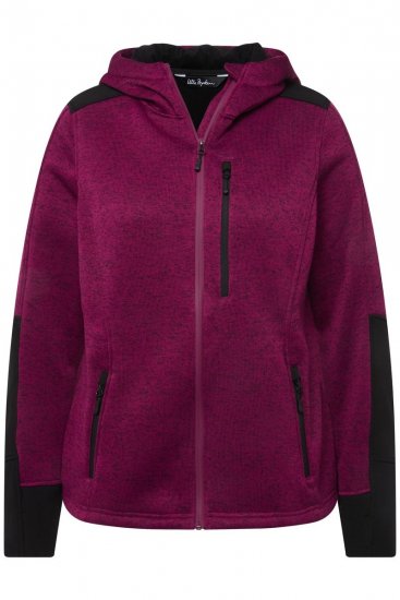 Ulla Popken Contrast Inserts Sweater Knit Hoodie Blackberry - Ulla Popken - Ulla Popken Ropa de Tallas Grandes