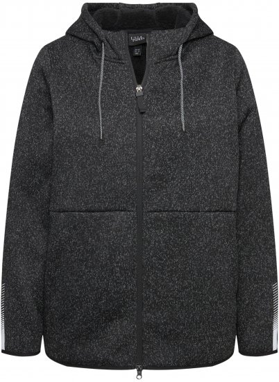 Ulla Popken Sweater Knit Fleece Hoodie Black - Sudaderas y hoodies - 