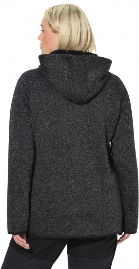 Ulla Popken Sweater Knit Fleece Hoodie Black - Sudaderas y hoodies - 