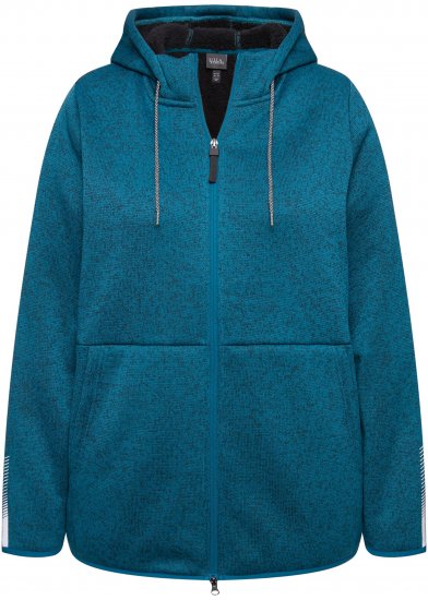 Ulla Popken Sweater Knit Fleece Hoodie Dark Petrol - Sudaderas y hoodies - 
