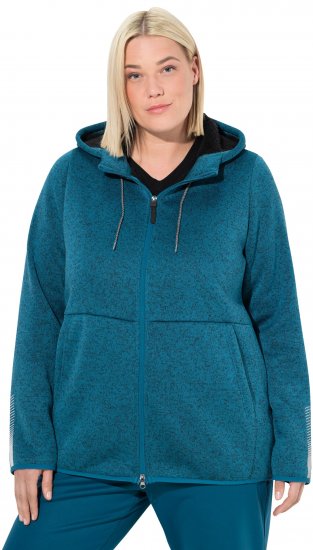 Ulla Popken Sweater Knit Fleece Hoodie Dark Petrol - Sudaderas y hoodies - 