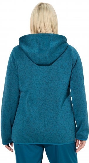 Ulla Popken Sweater Knit Fleece Hoodie Dark Petrol - Sudaderas y hoodies - 