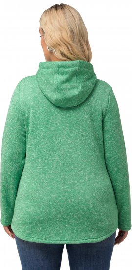 Ulla Popken Melange Knit Fleece Lined Hoodie Spring Green - Sudaderas y hoodies - 