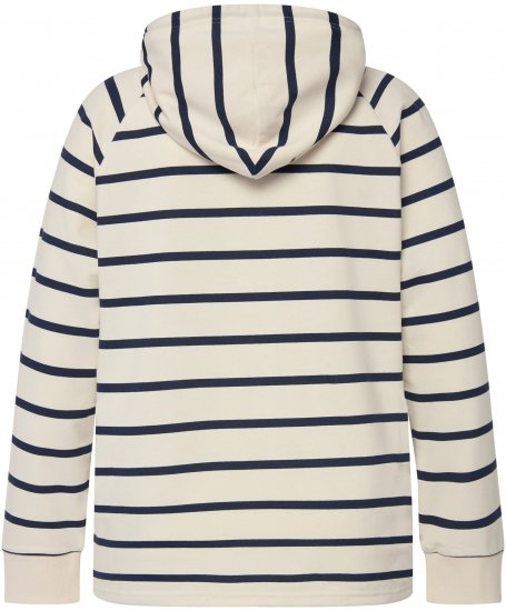Ulla Popken Stripe Print Loungewear Hoodie Chalk - Sudaderas y hoodies - 