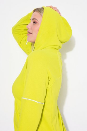 Ulla Popken Zippered Pocket and Reflective Piping Hoodie Green Apple - Sudaderas y hoodies - Sudaderas, Hoodies y Punto Cómodos