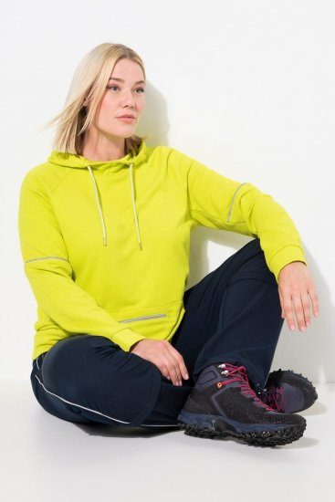 Ulla Popken Zippered Pocket and Reflective Piping Hoodie Green Apple - Sudaderas y hoodies - Sudaderas, Hoodies y Punto Cómodos