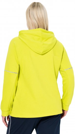 Ulla Popken Zippered Pocket and Reflective Piping Hoodie Green Apple - Sudaderas y hoodies - 