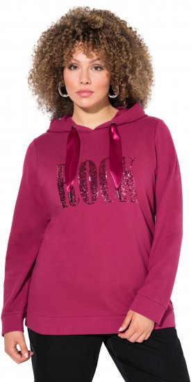 Ulla Popken Rock Sequined Hoodie Ruby - Sudaderas y hoodies - 