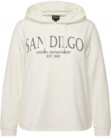Ulla Popken City Name Graphic Hoodie Off-White - Sudaderas y hoodies - 