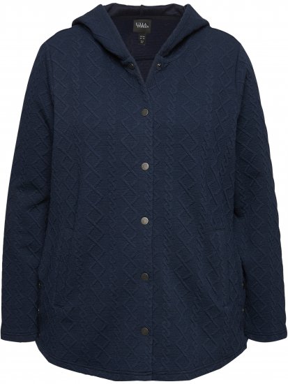 Ulla Popken Cable Knit Long Sleeve Hoodie Navy - Sudaderas y hoodies - Sudaderas, Hoodies y Punto Cómodos