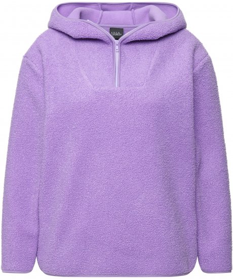 Ulla Popken Teddy Plush Long Sleeve Hoodie Pale Lilac - Sudaderas y hoodies - 