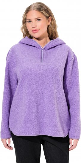 Ulla Popken Teddy Plush Long Sleeve Hoodie Pale Lilac - Sudaderas y hoodies - 