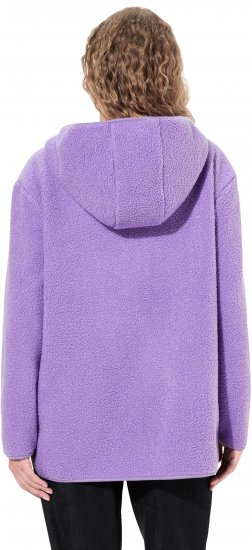 Ulla Popken Teddy Plush Long Sleeve Hoodie Pale Lilac - Sudaderas y hoodies - 