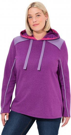 Ulla Popken Waffle Pique Contrast Color Hoodie Dark Purple - Sudaderas y hoodies - 