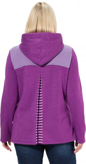 Ulla Popken Waffle Pique Contrast Color Hoodie Dark Purple - Sudaderas y hoodies - 