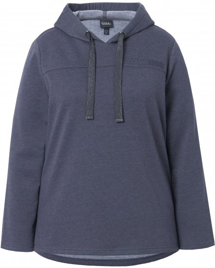 Ulla Popken Lettering GLOWING Hoodie Asphalt Grey - Camisetas estampadas para mujer - 