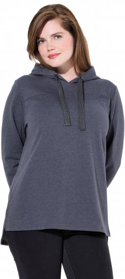 Ulla Popken Lettering GLOWING Hoodie Asphalt Grey - Camisetas estampadas para mujer - 