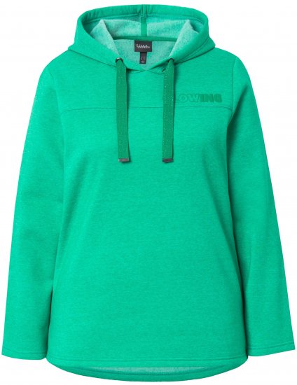 Ulla Popken Lettering GLOWING Hoodie Moss Green - Sudaderas y hoodies - 