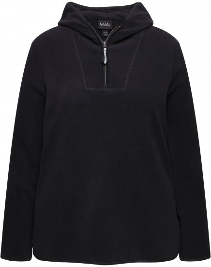 Ulla Popken Fleece Sweatshirt Hoodie Black - Sudaderas y hoodies - 