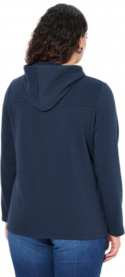 Ulla Popken TRUE Lettering Hoodie Navy Blue - Sudaderas y hoodies - 