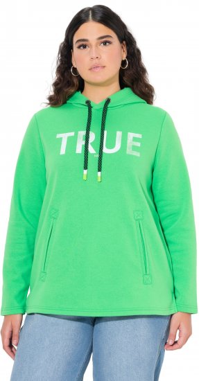 Ulla Popken TRUE Lettering Hoodie Mint Green - Sudaderas y hoodies - 
