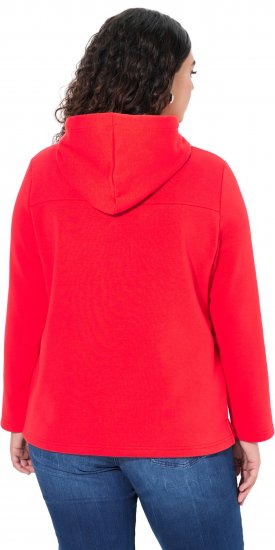 Ulla Popken TRUE Lettering Hoodie Neon Red - Sudaderas y hoodies - 