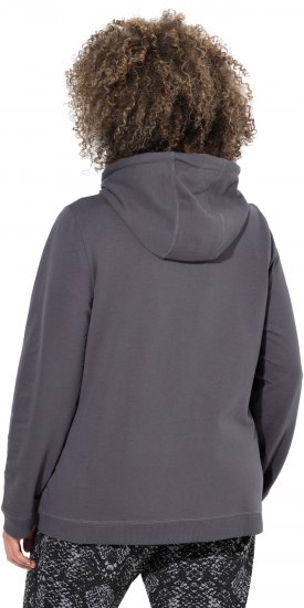 Ulla Popken Snake Detail Zip-Up Hoodie Graphite Grey - Sudaderas y hoodies - 